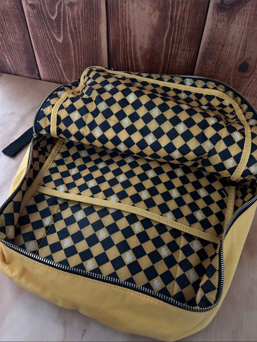 Yellow Hufflepuff Crest Canvas Backpack